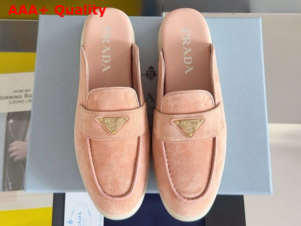 Prada Suede Mules in Pink 1D270N Replica