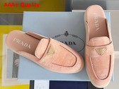 Prada Suede Mules in Pink 1D270N Replica