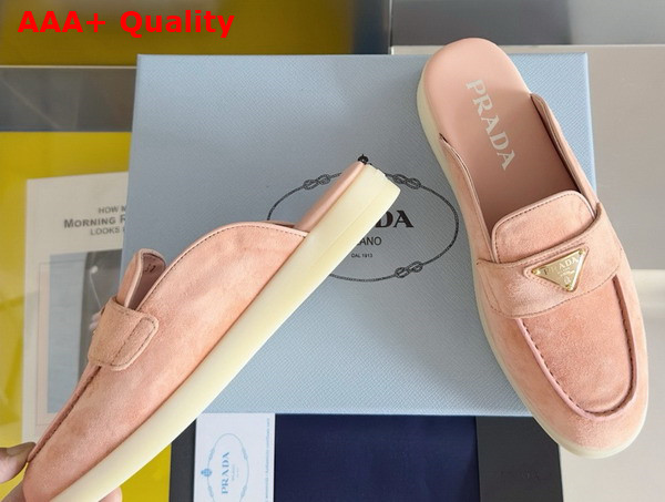 Prada Suede Mules in Pink 1D270N Replica