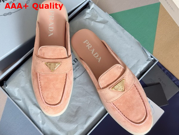 Prada Suede Mules in Pink 1D270N Replica