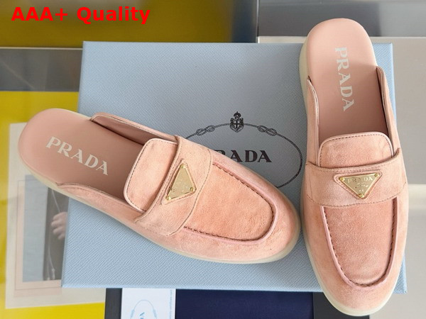 Prada Suede Mules in Pink 1D270N Replica