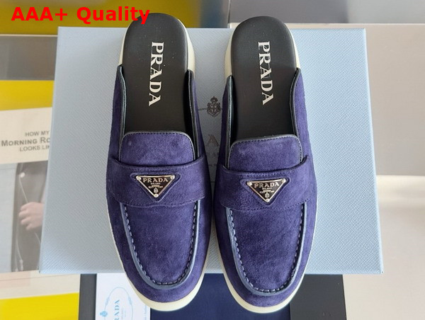 Prada Suede Mules in Purple 1D270N Replica