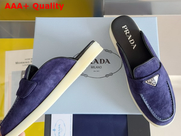 Prada Suede Mules in Purple 1D270N Replica