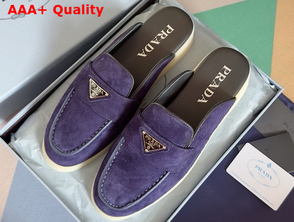 Prada Suede Mules in Purple 1D270N Replica