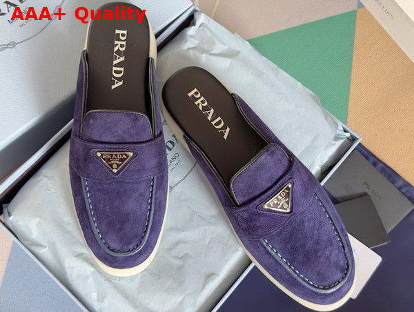 Prada Suede Mules in Purple 1D270N Replica