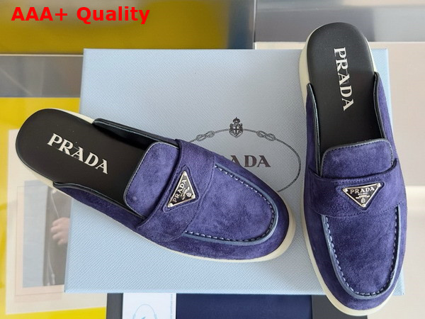 Prada Suede Mules in Purple 1D270N Replica