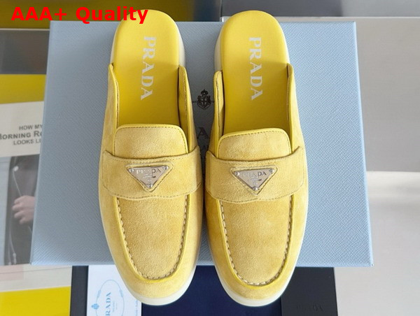 Prada Suede Mules in Yellow 1D270N Replica