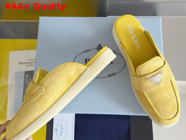 Prada Suede Mules in Yellow 1D270N Replica