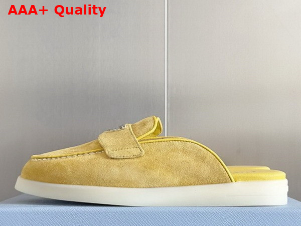 Prada Suede Mules in Yellow 1D270N Replica