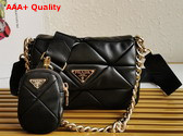 Prada System Nappa Leather Patchwork Bag Black 1BD292 Replica