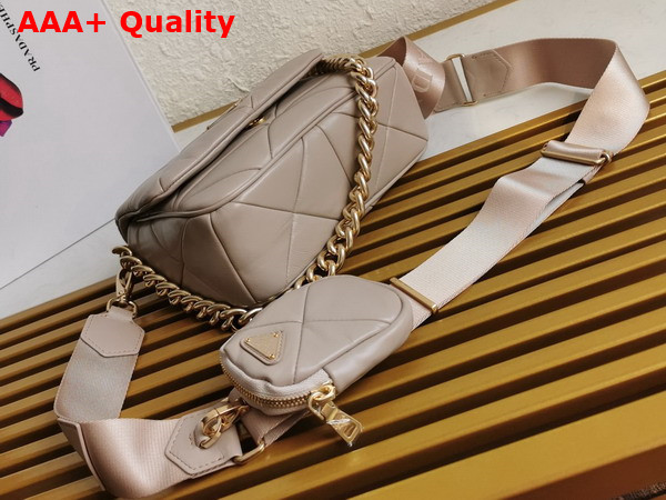 Prada System Nappa Leather Patchwork Bag Nude 1BD292 Replica