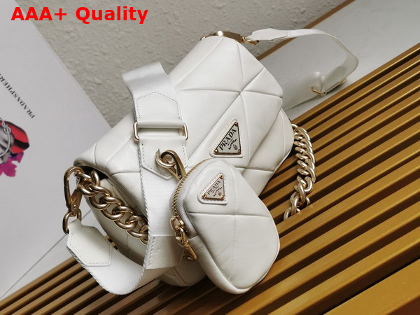 Prada System Nappa Leather Patchwork Bag White 1BD292 Replica