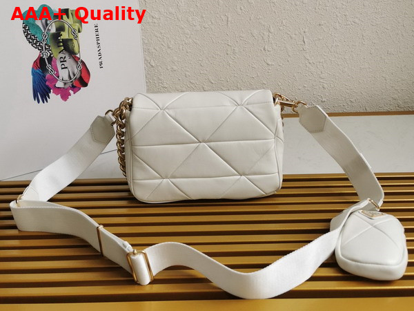 Prada System Nappa Leather Patchwork Bag White 1BD292 Replica