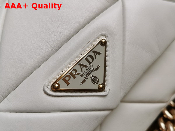 Prada System Nappa Leather Patchwork Bag White 1BD292 Replica