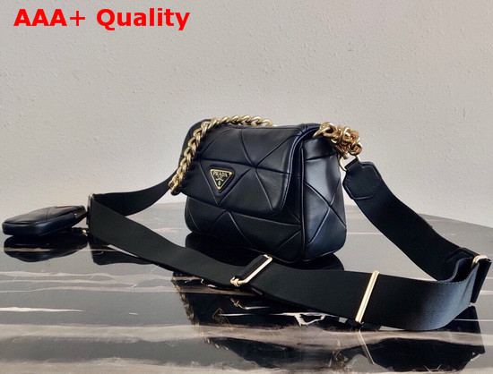 Prada System Nappa Leather Patchwork Bag in Black 1BD292 Replica