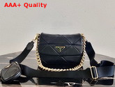 Prada System Nappa Leather Patchwork Bag in Black 1BD292 Replica