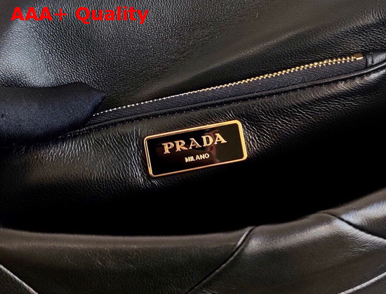 Prada System Nappa Leather Patchwork Bag in Black 1BD292 Replica