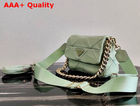 Prada System Nappa Leather Patchwork Bag in Light Green 1BD292 Replica