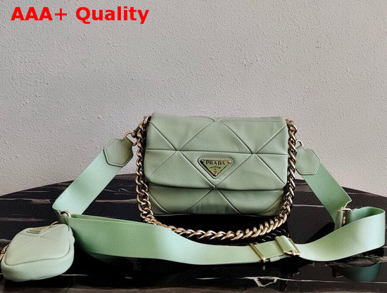 Prada System Nappa Leather Patchwork Bag in Light Green 1BD292 Replica