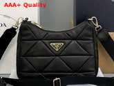 Prada System Nappa Leather Patchwork Shoulder Bag in Black 1BC157 Replica