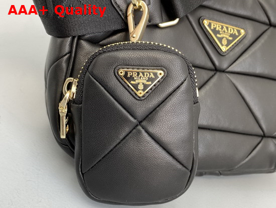 Prada System Nappa Leather Patchwork Shoulder Bag in Black 1BC157 Replica