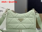 Prada System Nappa Leather Patchwork Shoulder Bag in Light Green 1BC157 Replica