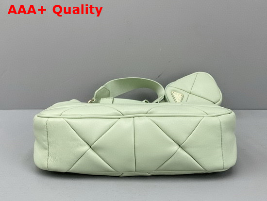 Prada System Nappa Leather Patchwork Shoulder Bag in Light Green 1BC157 Replica