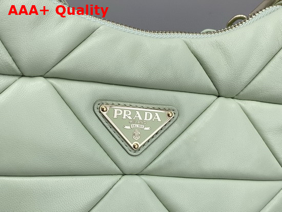 Prada System Nappa Leather Patchwork Shoulder Bag in Light Green 1BC157 Replica