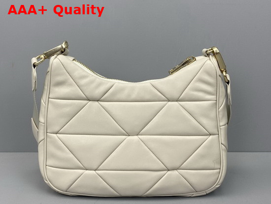 Prada System Nappa Leather Patchwork Shoulder Bag in White 1BC157 Replica