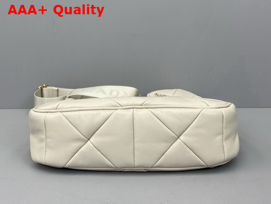 Prada System Nappa Leather Patchwork Shoulder Bag in White 1BC157 Replica