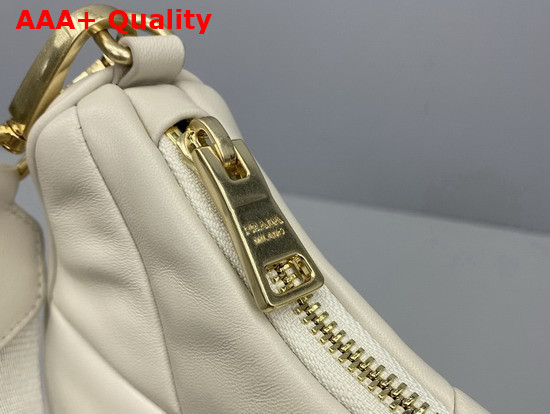 Prada System Nappa Leather Patchwork Shoulder Bag in White 1BC157 Replica