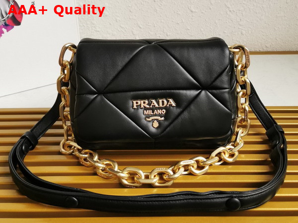 Prada System Nappa Patchwork Shoulder Bag in Black 1BD292 Replica