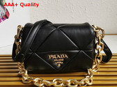 Prada System Nappa Patchwork Shoulder Bag in Black 1BD292 Replica