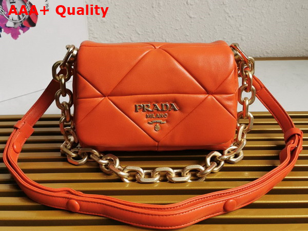 Prada System Nappa Patchwork Shoulder Bag in Orange 1BD292 Replica