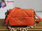 Prada System Nappa Patchwork Shoulder Bag in Orange 1BD292 Replica