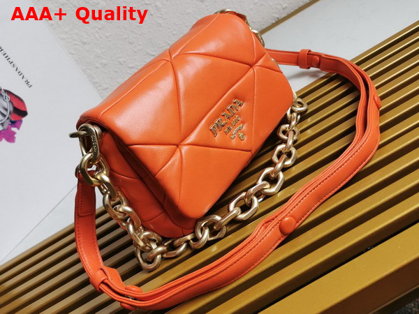 Prada System Nappa Patchwork Shoulder Bag in Orange 1BD292 Replica