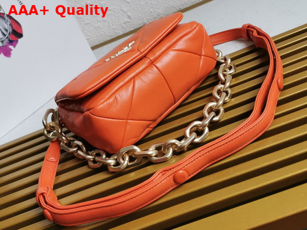 Prada System Nappa Patchwork Shoulder Bag in Orange 1BD292 Replica