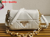 Prada System Nappa Patchwork Shoulder Bag in White 1BD292 Replica