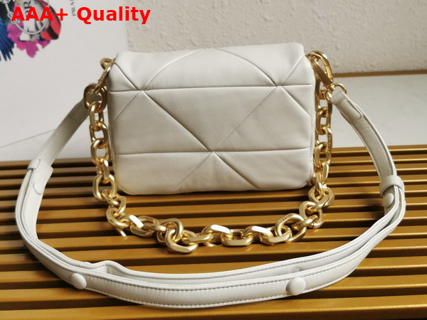 Prada System Nappa Patchwork Shoulder Bag in White 1BD292 Replica