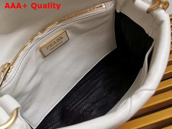 Prada System Nappa Patchwork Shoulder Bag in White 1BD292 Replica