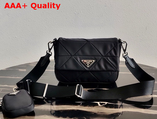 Prada System Nylon Patchwork Bag in Black 1BD292 Replica