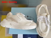 Prada Systeme Brushed Leather Sneakers with Bike Fabric and Suede Elements White 2EG424 Replica