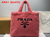 Prada Terry Tote Bag Petal Pink and Black 1BG130 Replica