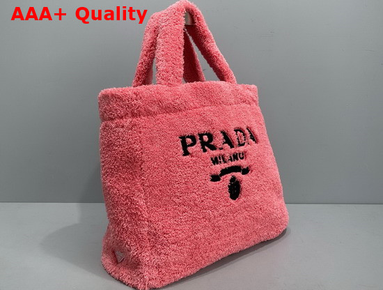 Prada Terry Tote Bag Petal Pink and Black 1BG130 Replica