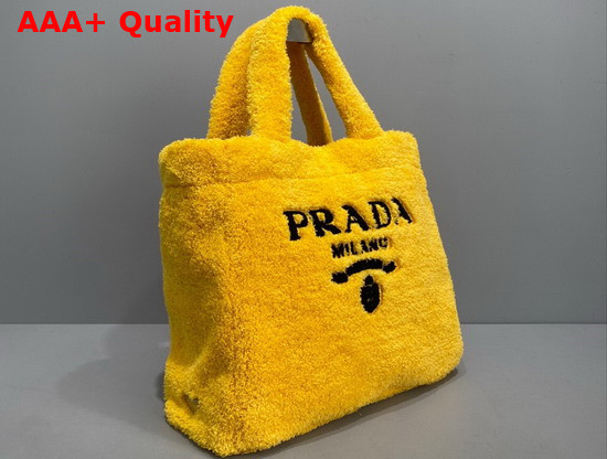 Prada Terry Tote Bag Yellow and Black 1BG130 Replica