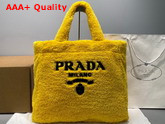 Prada Terry Tote Bag Yellow and Black 1BG130 Replica