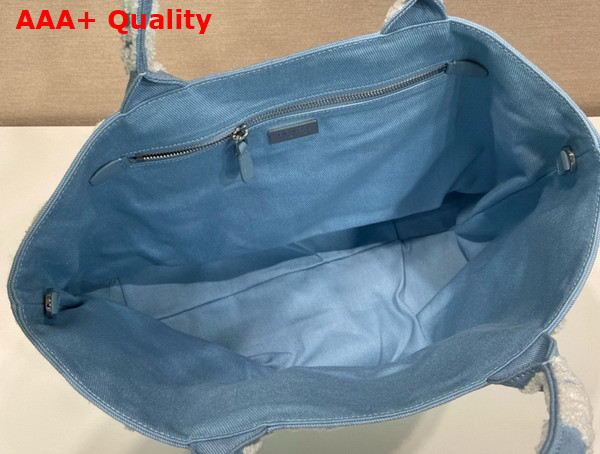 Prada Tote Bag in Light Blue Embroidered Denim Replica