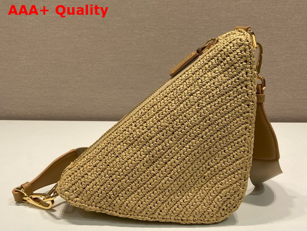 Prada Triangle Crochet Shoulder Bag in Natural 1BH190 Replica