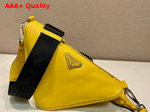 Prada Triangle Leather Bag in Sunny Yellow 2VH155 Replica