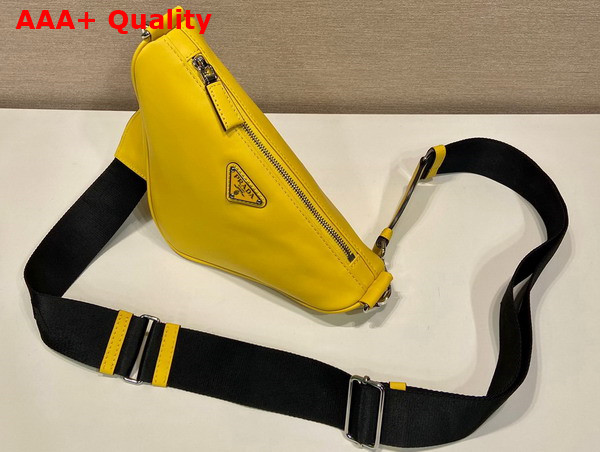 Prada Triangle Leather Bag in Sunny Yellow 2VH155 Replica